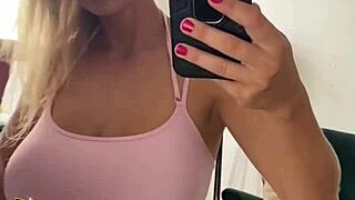 Ecstatic Mirror Masturbation in Panties Socks