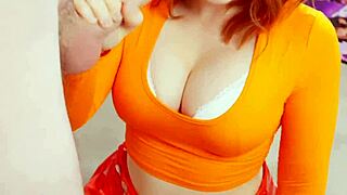 Velma slurps huge cock in sloppiest deepthroat blowjob ever