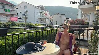 hot blonde exhibitionist flashes shaved wet pussy publicly