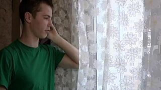 Teen slut sucks and jerks cock hard after rabbit toy play