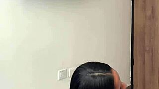 Cute Brunette Gives Sloppy Deepthroat Blowjob to Amateur Guy