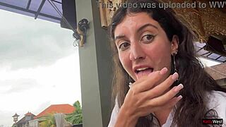 Sneaky Cum-Faced Pizza Munch in Crowded Public Cafe