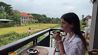 Sneaky Cum-Faced Pizza Munch in Crowded Public Cafe