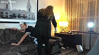 maid sissy trains hard for humiliating shemale duties