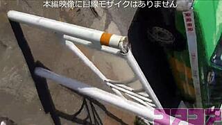 Staff Strips Uniform Babe Waiting At Shibuya NHK Backdoor Tease?