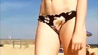 bikini girls on beach showing off real amateur curves and styles compilation