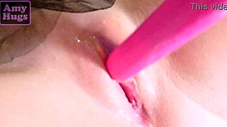 Playing with his warm cum in solo tease