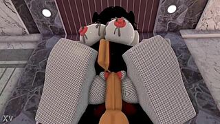 Bunny transsexual teases wildly before rough breeding on request