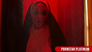 look at busty nun leya falcon riding kali danes with huge toys, screaming wild