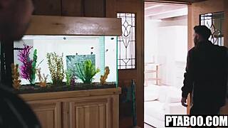 Travel buddies rescue naked babe with Airbnb anal pounding