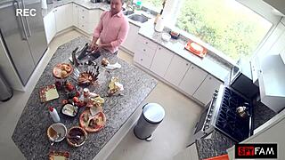 skinny blonde begs for monster cock after thanksgiving dinner!!