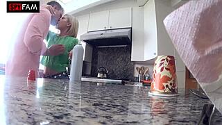 skinny blonde begs for monster cock after thanksgiving dinner!!