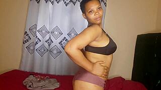 playing with my big brown pussy in bed