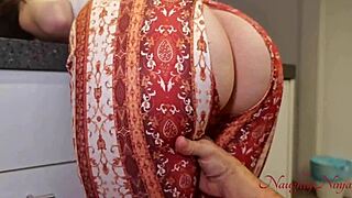 yo, that curvy milf cleaner always spreads for my cock after a fat tip in the kitchen