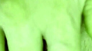 Homemade She-Hulk Halloween Cosplay with Big Green Ass and Pussy