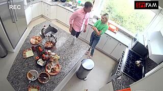 skinny blonde begs for monster cock after thanksgiving dinner!!