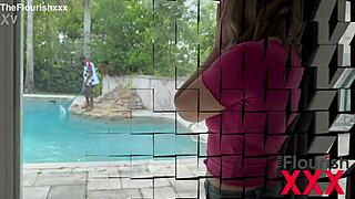 Krissy Knight bends over poolside craving Ace Bigs' intense pounding