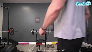 trainer rams my big natural tits during intense workout