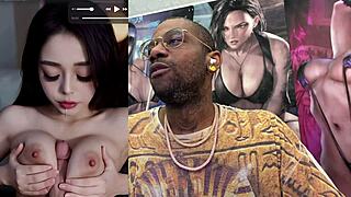 Christmas slut's tight ass and bald pussy crave anal cum facial pounding