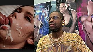 Christmas slut's tight ass and bald pussy crave anal cum facial pounding