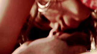 dildo deep in meaty slit has brunette lesbo cumming hard 💦🔥