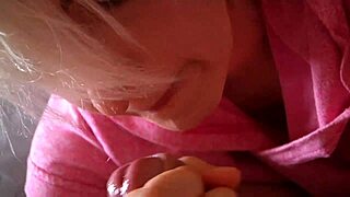 a cute amateur girl eagerly sucks cock and swallows hot cum load