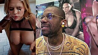 Christmas slut's tight ass and bald pussy crave anal cum facial pounding