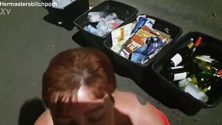 hey you trashy tattooed milf slut, get pissed on right here on the public sidewalk!