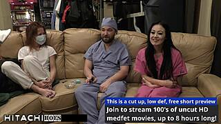 doctor tampa hits patient blaire celeste's shaved pussy with vibrator for screaming orgasm