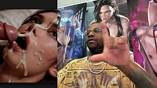 Christmas slut's tight ass and bald pussy crave anal cum facial pounding