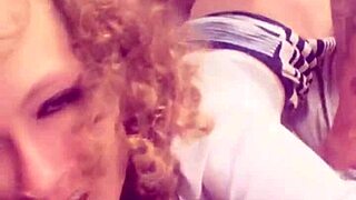 skinny blonde wife screams as hubby films her rough doggystyle creampie on snapchat