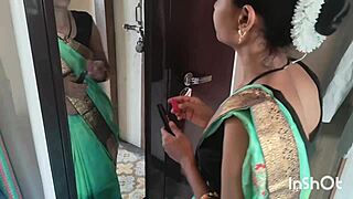 Village beauty Shivani dazzles in green saree