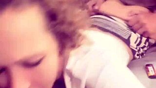 skinny blonde wife screams as hubby films her rough doggystyle creampie on snapchat