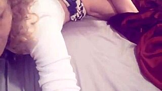 skinny blonde wife screams as hubby films her rough doggystyle creampie on snapchat