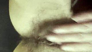 Teacher Fingers Dripping Hairy Pussy to Orgasm