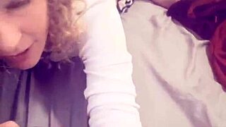 skinny blonde wife screams as hubby films her rough doggystyle creampie on snapchat