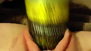 hairspray can gapes young slut's wet pussy beyond limits