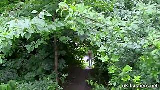 Lucia eagerly tackles every public flashing fingering challenge outdoors