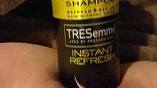 hairspray can gapes young slut's wet pussy beyond limits