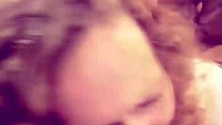 skinny blonde wife screams as hubby films her rough doggystyle creampie on snapchat