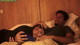 Chubby babe accidentally deepthroats cock while watching movie