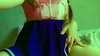 😈 horny student sticks out tongue gets messy masturbating wet😜