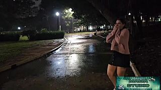 Wet slut fucks stranger in rain, need help?