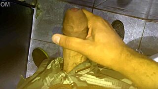 Old cuckold husband strokes watching amateur solo punheta intensely