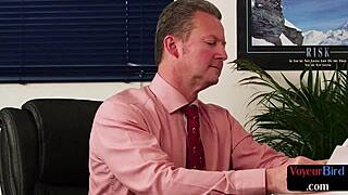 cfnm voyeur duo teases jerker body in hot encouragement