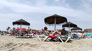 brunette with huge tits ravages beach boldly part 2