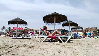 brunette with huge tits ravages beach boldly part 2