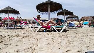 brunette with huge tits ravages beach boldly part 2