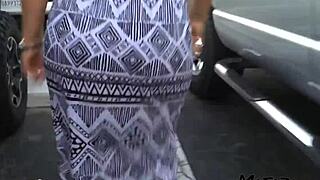 brunette milf big tits drenched in cum on ass