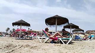 brunette with huge tits ravages beach boldly part 2